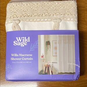 Wild Sage Willa Macrame Shower Curtain